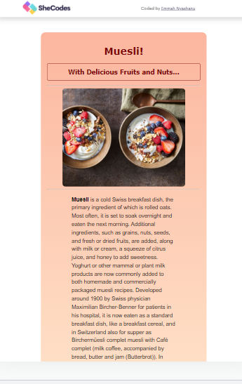 Muesli project preview